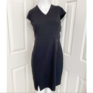 ANDREW MARC Black Zipper Detail Shift Dress  4